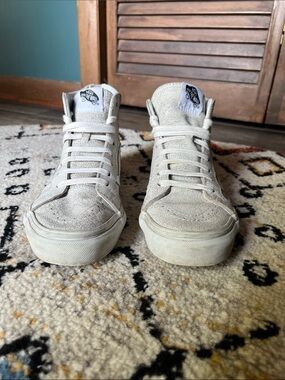 Vans Sk8-Hi Slim Zip Suede Sneakers Off White